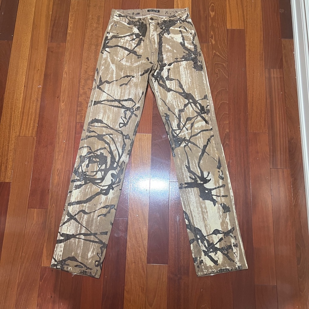 Japanese Designer Yoshiyuki Konishi Denim Spatter paint bleach jeans